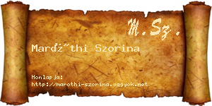 Maróthi Szorina névjegykártya